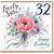 32nd Birthday Sister Card - Lovely Sister Happy Birthday Floral Card