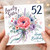 52nd Birthday Card for Sister, Lovely Sister Happy Birthday Floral Card