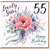 55th Birthday Card for Sister, Lovely Sister Happy Birthday Floral Card