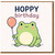 Hoppy Birthday Frog Card - Cute Pun with Balloon | Funny Amphibian Birthday Card for Kids, Friends and Frog Lovers