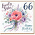 Sister 66th Birthday Card, Lovely Sister Birthday Card, Floral Happy Birthday Card