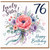76th Birthday Card for Sister, Lovely Sister Happy Birthday Floral Card