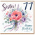 Sister 77th Birthday Card, Happy Birthday Floral Greeting Card