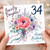34th Birthday Daughter Card - Lovely Daughter Happy Birthday Floral Bouquet Design
