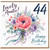 44th Birthday Card for Auntie, Lovely Auntie Happy Birthday Floral Card