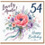 Auntie 54th Birthday Card, Lovely Floral Happy Birthday Card