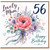 56th Birthday Card for Mum, Lovely Mum Floral Bouquet Happy Birthday Card