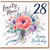 Niece 28th Birthday Card, Lovely Niece Happy Birthday Floral Bouquet Card