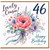 46th Birthday Card for Cousin, Lovely Cousin Happy Birthday Floral Card