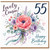 55th Birthday Card for Cousin, Lovely Cousin Happy Birthday Floral Card