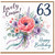 63rd Birthday Card for Cousin, Lovely Cousin Happy Birthday Floral Card