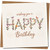 Happy Birthday Card - Wishing You a Happy Birthday Floral Lettering with Butterflies - 145mm x 145mm Square, Includes Kraft Envelope