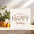 Happy Birthday Card - Wishing You a Happy Birthday Floral Lettering with Butterflies - 145mm x 145mm Square, Includes Kraft Envelope