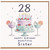28th Birthday Card for Sister, Happy Birthday Beautiful Sister Card