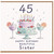 45th Birthday Card for Sister, Happy Birthday Beautiful Sister Card