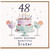 48th Birthday Card for Sister, Happy Birthday Beautiful Sister Birthday Card