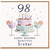 98th Birthday Card for Sister, Happy Birthday Beautiful Sister Card