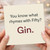 Funny 50th Birthday Card - You Know What Rhymes with Fifty? Gin - Humorous Typographic Design for Gin Lovers
