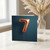 7th Birthday Card - Balloon Number Seven in Rose Gold on Teal - Minimal Modern Design for Age 7