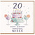 20th Birthday Card for Niece, Happy Birthday Beautiful Niece Card