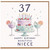 37th Birthday Card for Niece, Happy Birthday Beautiful Niece Card
