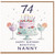Nanny 74th Birthday Card, Happy Birthday Beautiful Nanny Cake Design