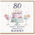 Nanny 80th Birthday Card, Happy Birthday Beautiful Nanny Card