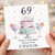 69th Birthday Card for Cousin, Happy Birthday Beautiful Cousin Card