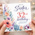 32nd Birthday Card for Sister, Floral Watercolour Birthday Card
