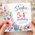 Sister 54th Birthday Card, With Love Floral Birthday Card