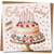 64 Today 64th Birthday Card - Cherry Cake and Candles Design, 145mm x 145mm Square, Cute Celebration Greeting for Him or Her, Includes Kraft Envelope