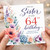64th Birthday Card for Sister, With Love Floral Birthday Card