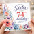 Sister 74th Birthday Card, With Love Floral Watercolour Birthday Card