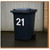 21st Birthday Card Funny Wheelie Bin Design - Bold Number 21 Rubbish Humour for Him or Her