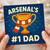 Arsenal's #1 Dad Trophy Father's Day Card - Football Fan Dad Card with Red & White Scarf Design