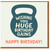 Gym Birthday Card - Wishing You Huge Birthday Gains Kettlebell - Funny Weightlifting Fitness Card for Him or Her