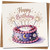 Happy Birthday Cake with Sparklers Square Greeting Card, 145mm x 145mm, Cute Illustrated Celebration Design, Includes Kraft Envelope