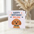 Happy Birthday Mum Card - Cute Dog Illustration with Colourful Hearts | Sweet Mum Birthday Greeting for Dog Lovers