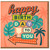Happy Birthday To You Tropical Retro Card - Palm Trees, Monstera Leaves, Cocktail Glass and Dotted Arrow Design - Colourful Fun Birthday Greeting