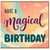 Birthday Card, Have a Magical Birthday Retro Rainbow Clouds Greeting Card