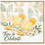 Birthday Card, Celebration Card with Orange Drinks and Floral Watercolour Design