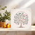 Happy Birthday Tree Card 145mm x 145mm Square - Elegant Illustrated Nature Design, Includes Kraft Envelope