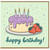 Birthday Card, Birthday Cake and Strawberries Greeting Card