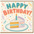 Birthday Card, Happy Birthday Cake and Confetti Design