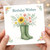 Birthday Wishes Card - Watercolour Wellington Boots with Sunflower and Wildflowers - Garden Lover Floral Birthday Card