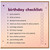 Birthday Card, Funny Birthday Checklist Card