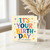 Birthday Card, It's Your Birthday Hip Hip Hooray Retro Typography Design