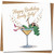 Happy Birthday Lovely Lady Card - Fun Prosecco Cocktail Illustration - Humorous Birthday Card for Her - 145mm x 145mm, Includes Kraft Envelope