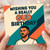 Funny 'Wishing You a Really GUD Birthday' Card - Football Inspired Cartoon Player & Retro Stripes - Great for Friends, Family and Football Fans