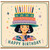 Birthday Card, Happy Birthday Illustrated Woman and Cake Hat Design
